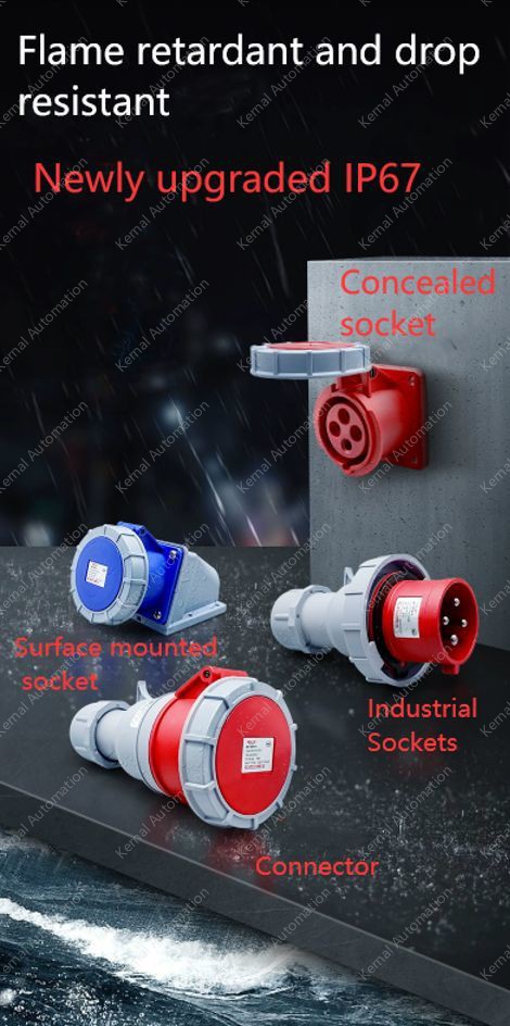 4 pole 63A exposed plug + socket